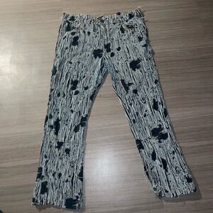 Distressed Black and White Pants